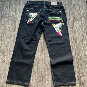 Coogi Vintage Y2K Rainbow Sneaker Jeans, Size 40 x 34, Dark Wash